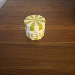 Jonathan Adler Dolls Vice Jar Green and White Striped- Ceramic